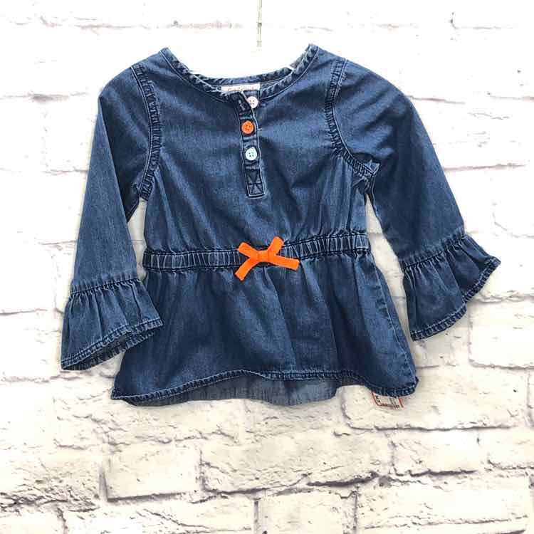 Cat & Jack Denim Size 18 Months Girls Long Sleeve Shirt