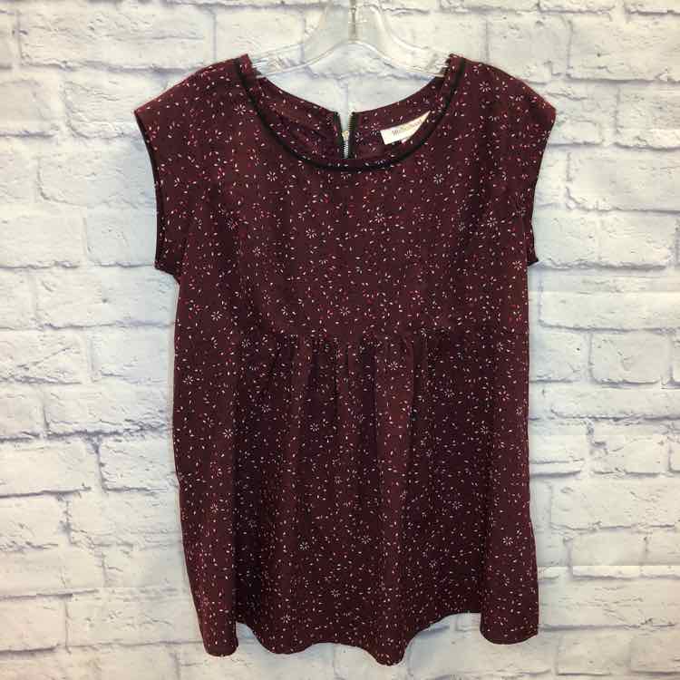 Motherhood Maroon Size M Maternity Short Slv Top