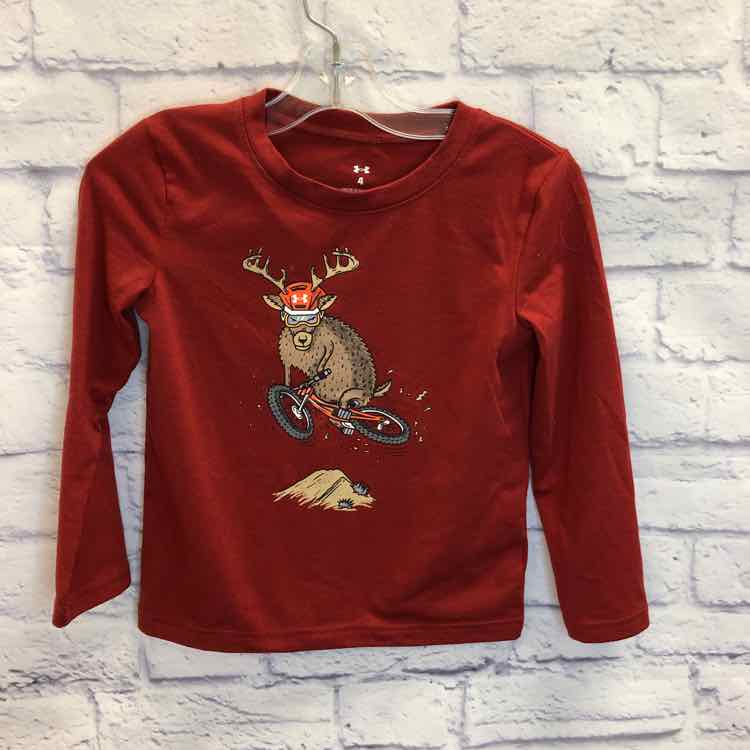 Under Armour Red Size 4T Boys Long Sleeve Shirt