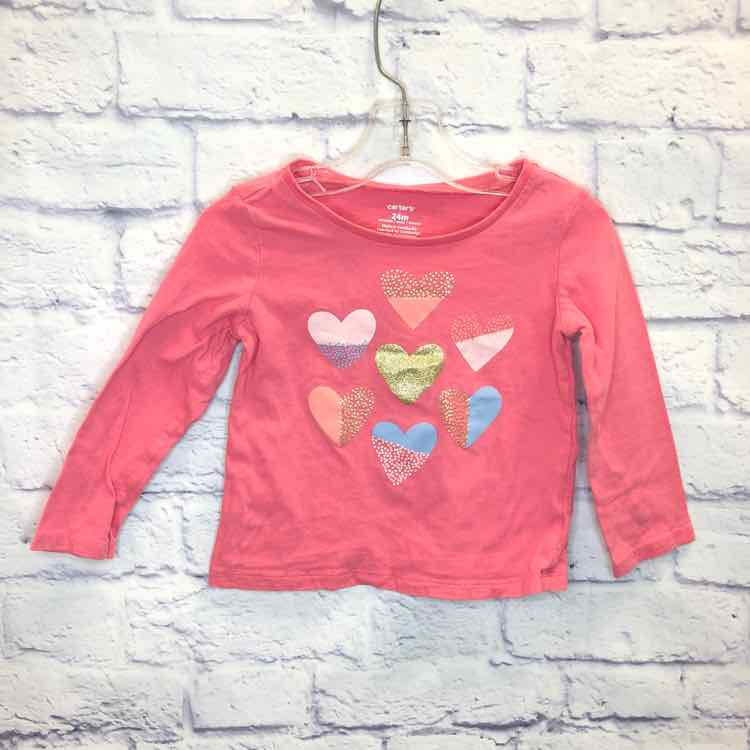 Carters Pink Size 24 Months Girls Long Sleeve Shirt