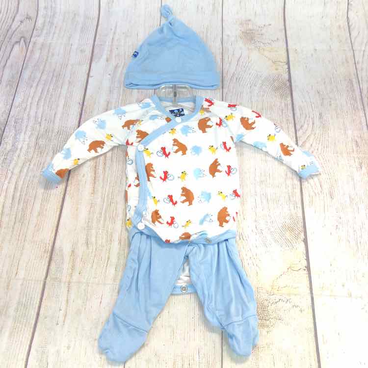 KicKee Pants Blue Size 0-3 Months Boys 3 Piece Outfit