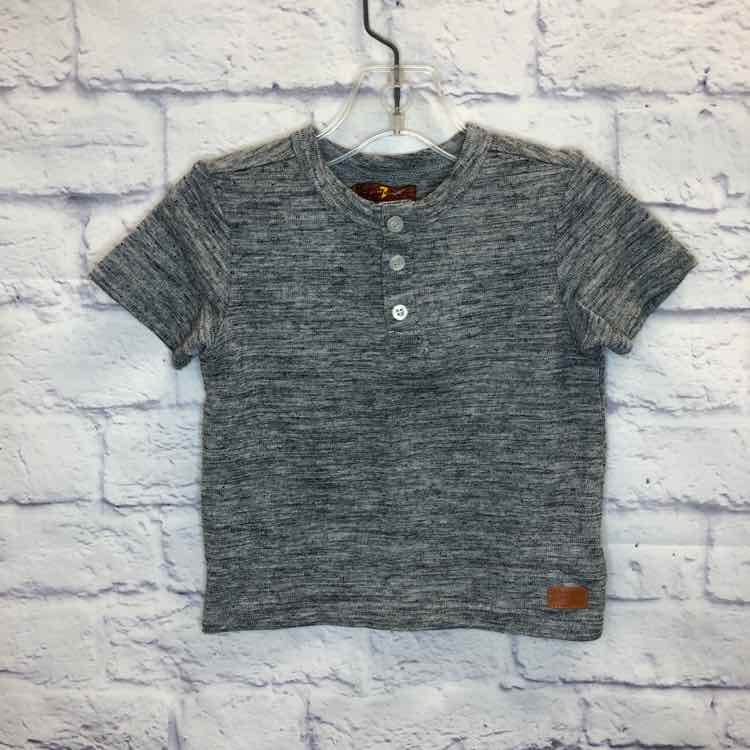 7 For All Mankind Gray Size 2T Boys Short Sleeve Shirt