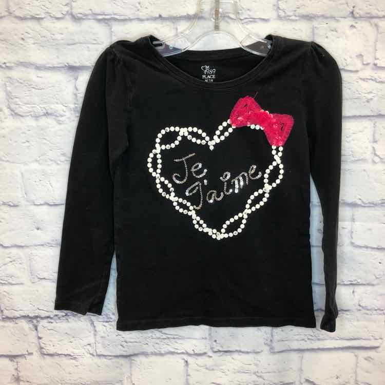 Childrens Place Black Size 7 Girls Long Sleeve Shirt